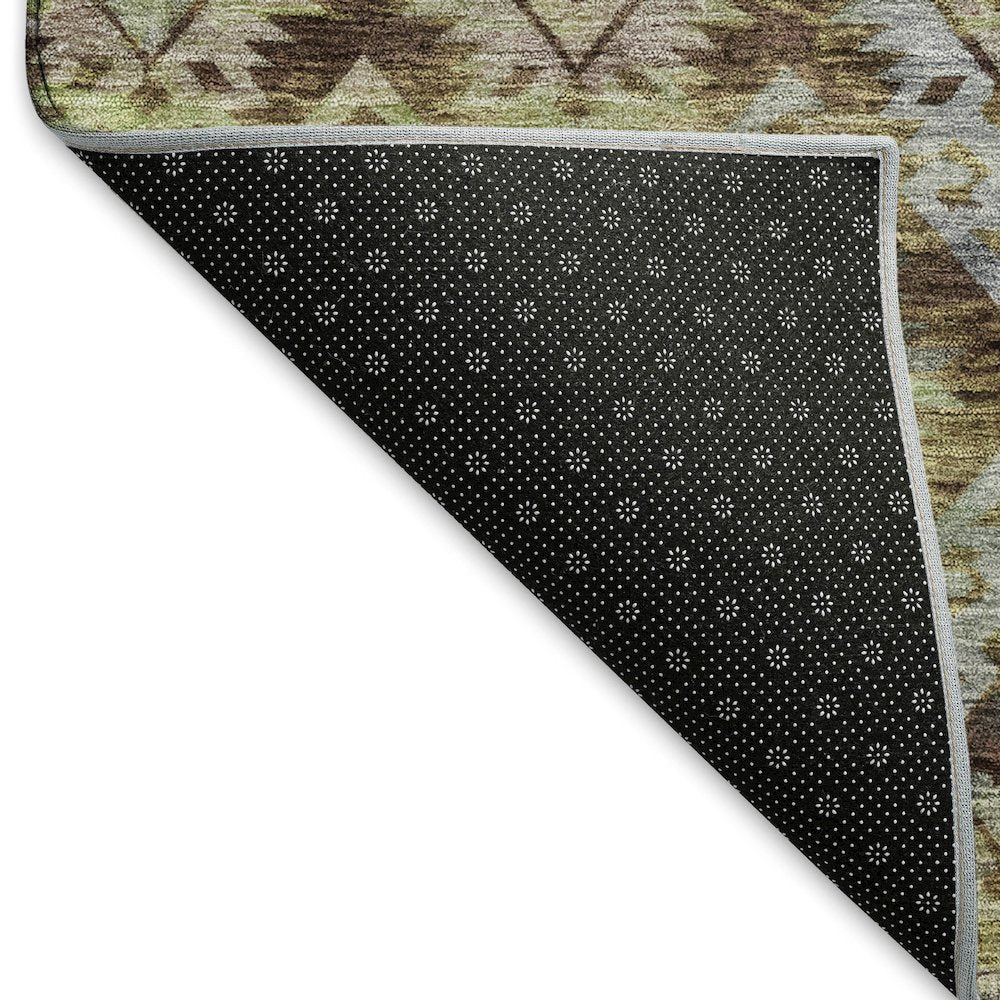 Premium Machine Washable Mayfield AMF1637 Brown 8' x 8' Round Rug