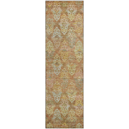 Premium Machine Washable Mayfield AMF1637 Orange 2'3" x 7'6" Runner Rug