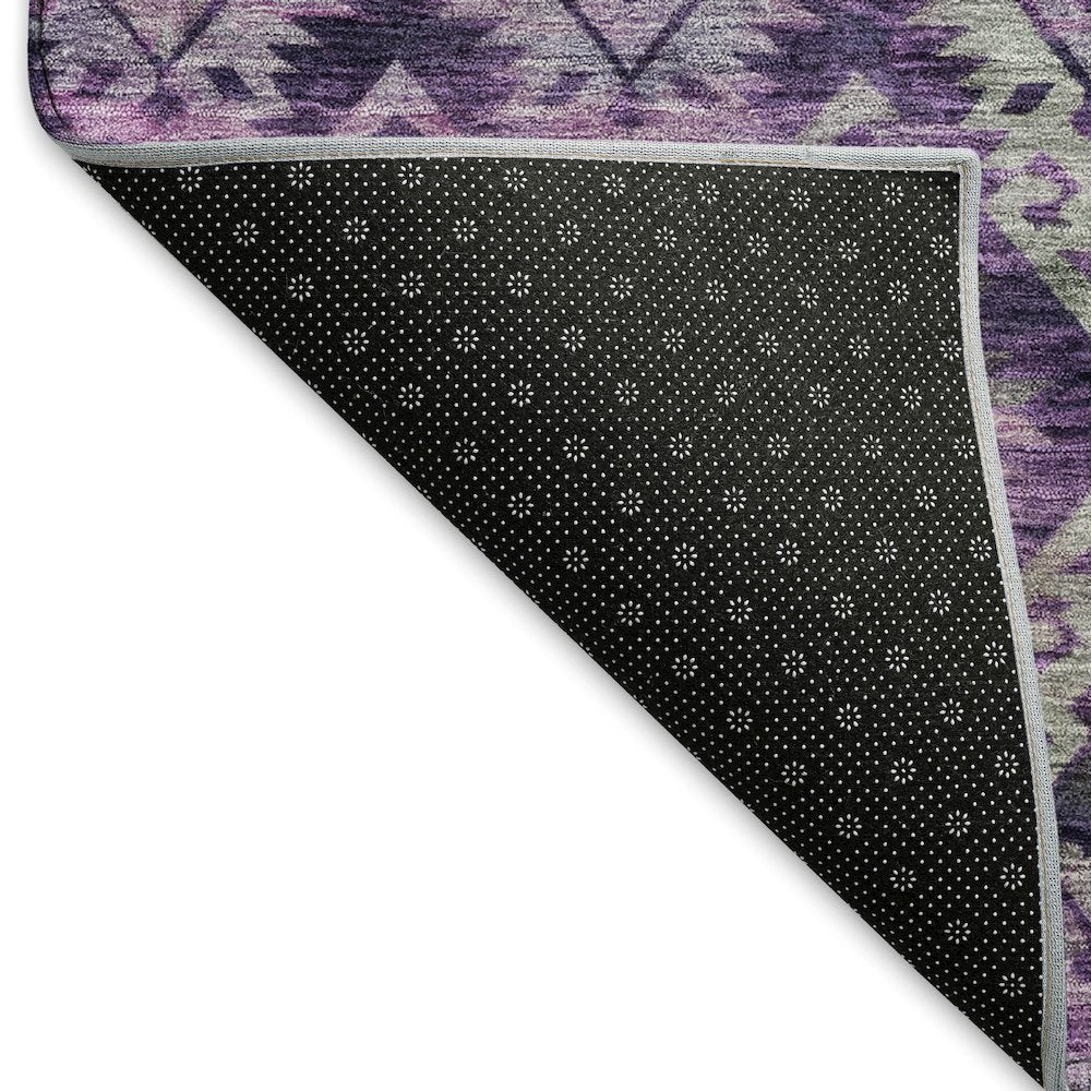 Premium Machine Washable Mayfield AMF1637 Purple 8' x 8' Round Rug