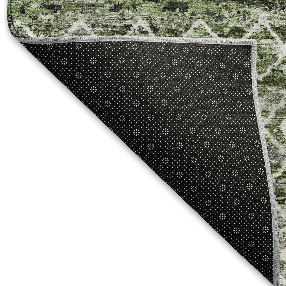Premium Machine Washable Mayfield AMF1638 Green 2'3" x 7'6" Runner Rug
