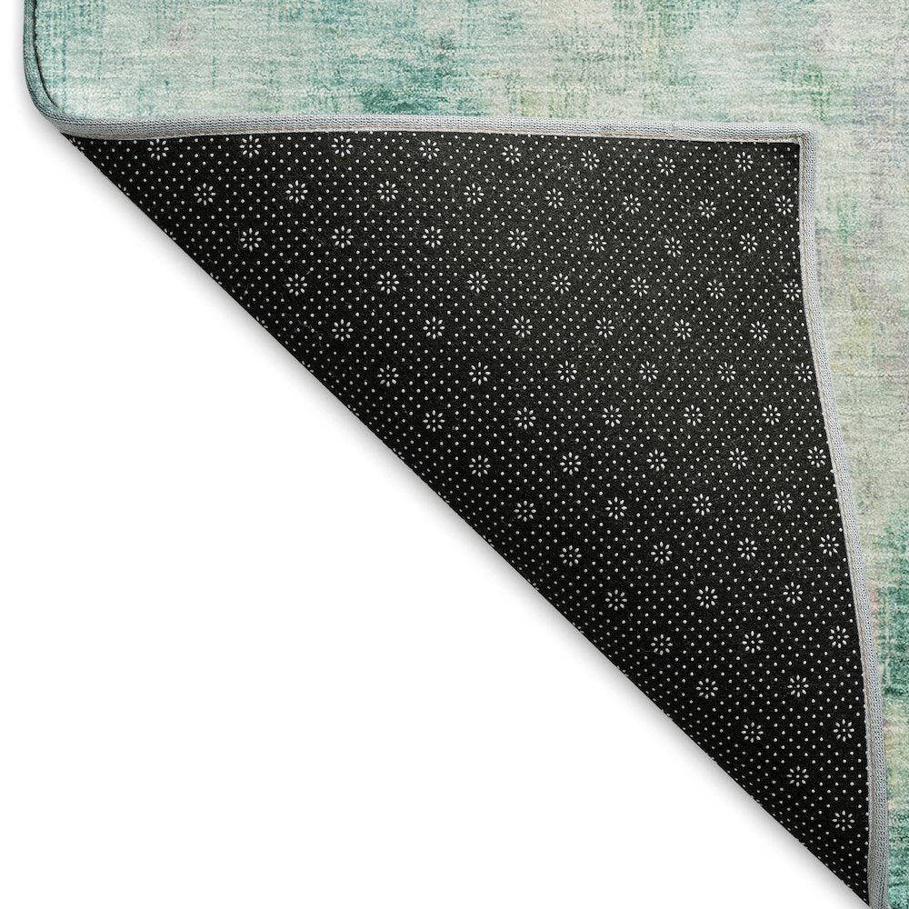 Premium Machine Washable Mayfield AMF1640 Teal 8' x 8' Round Rug