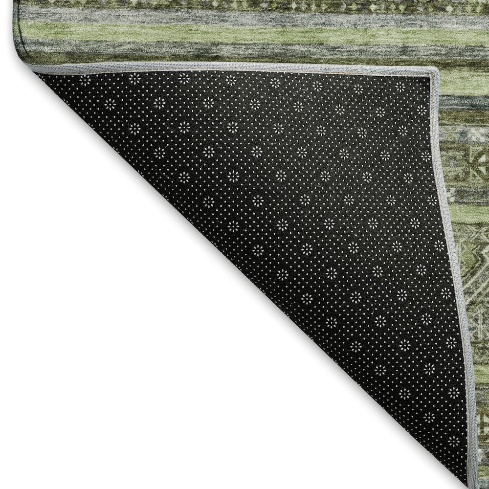 Premium Machine Washable Mayfield AMF1644 Green 8' x 8' Round Rug