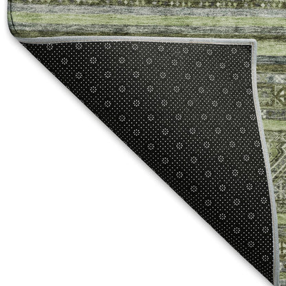 Premium Machine Washable Mayfield AMF1644 Green 8' x 8' Round Rug