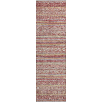 Premium Machine Washable Mayfield AMF1653 Orange 2'3" x 7'6" Runner Rug