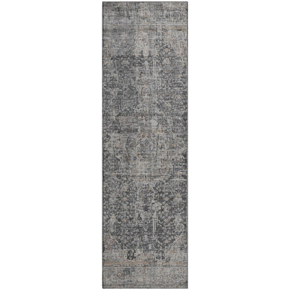 Premium Machine Washable Mayfield AMF1663 Gray 2'3" x 7'6" Runner Rug