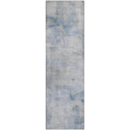 Premium Machine Washable Mayfield AMF1673 Blue 2'3" x 7'6" Runner Rug