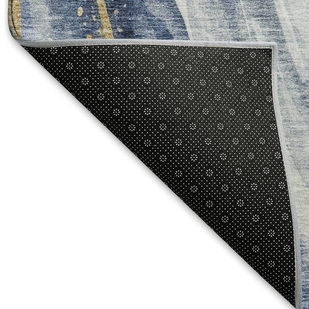 Premium Machine Washable Mayfield AMF1676 Blue 8' x 8' Round Rug