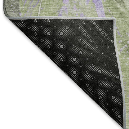 Premium Machine Washable Mayfield AMF1676 Green 3' x 5' Rug