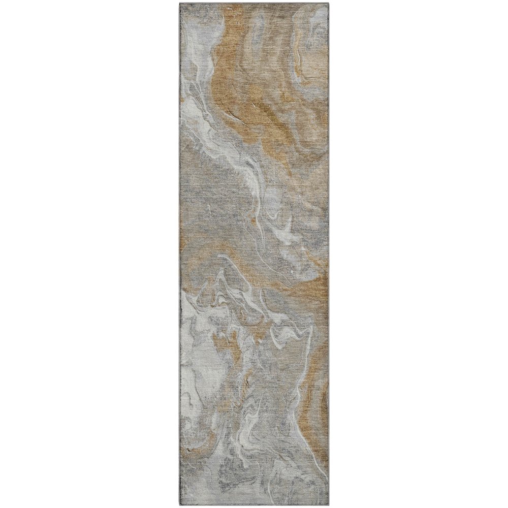 Premium Machine Washable Mayfield AMF1682 Gray 2'3" x 7'6" Runner Rug