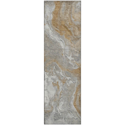 Premium Machine Washable Mayfield AMF1682 Gray 2'3" x 7'6" Runner Rug