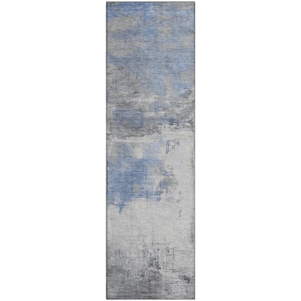 Premium Machine Washable Mayfield AMF1685 Blue 2'3" x 7'6" Runner Rug