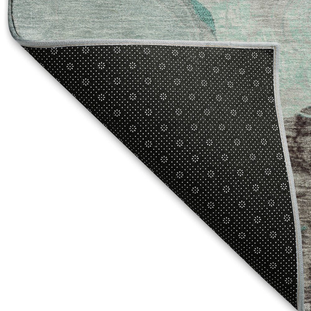 Premium Machine Washable Mayfield AMF1686 Teal 8' x 8' Round Rug