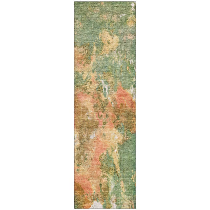 Premium Machine Washable Mayfield AMF1756 Green 2'3" x 7'6" Runner Rug