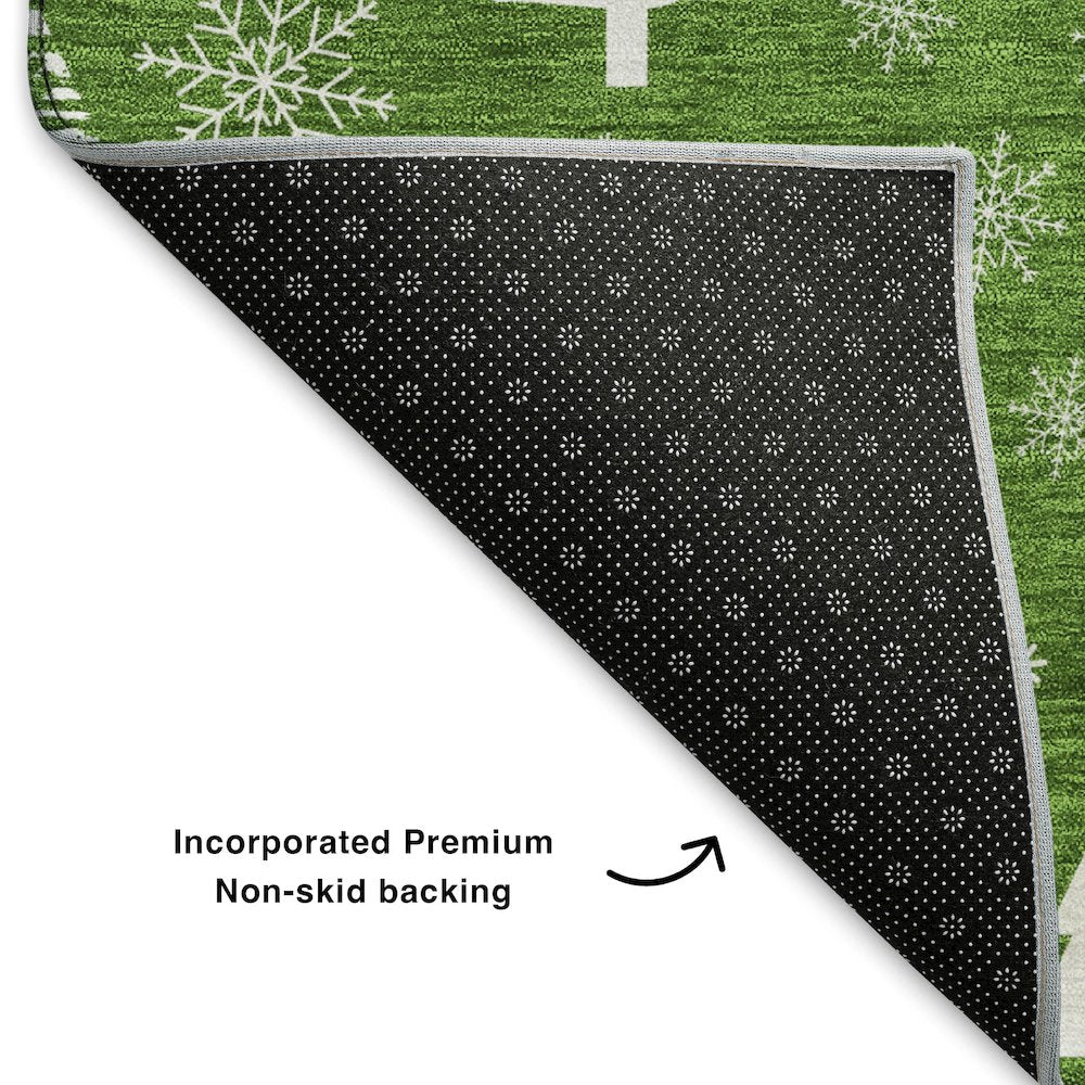 Premium Machine Washable Mayfield AMF1815 Green 3' x 5' Rug