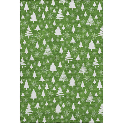 Premium Machine Washable Mayfield AMF1815 Green 3' x 5' Rug