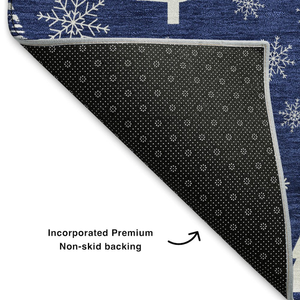 Premium Machine Washable Mayfield AMF1815 Blue 2'3" x 7'6" Runner Rug