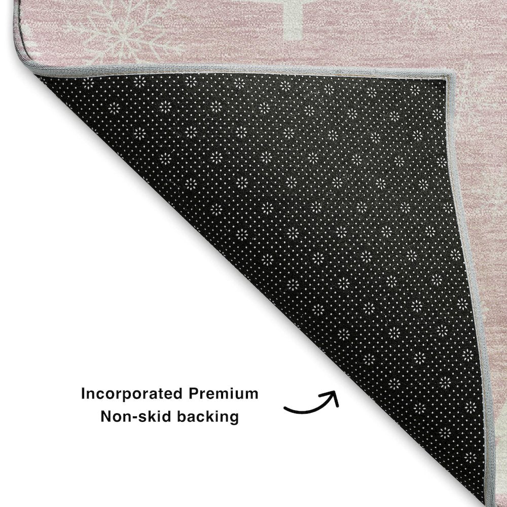 Premium Machine Washable Mayfield AMF1815 Pink 8' x 8' Round Rug