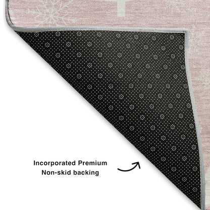 Premium Machine Washable Mayfield AMF1815 Pink 8' x 8' Round Rug