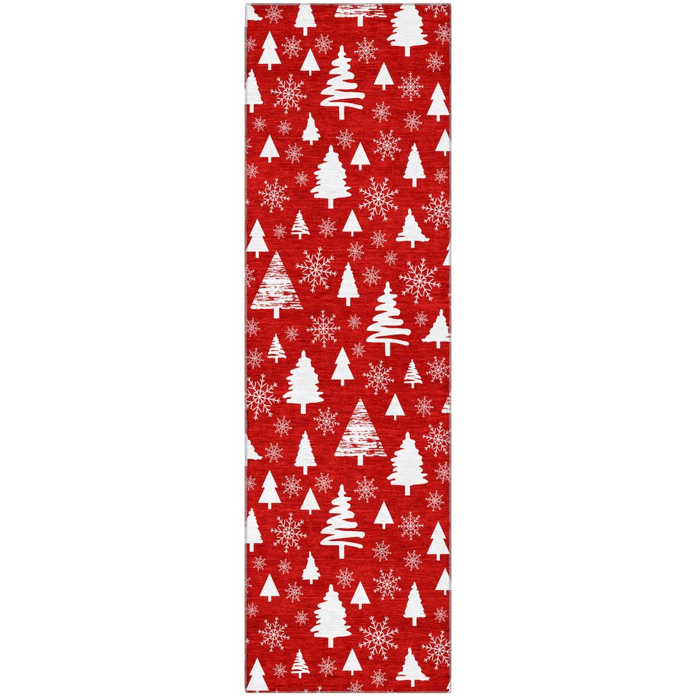 Premium Machine Washable Mayfield AMF1815 Red 2'3" x 7'6" Runner Rug