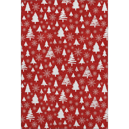 Premium Machine Washable Mayfield AMF1815 Red 9' x 12' Rug