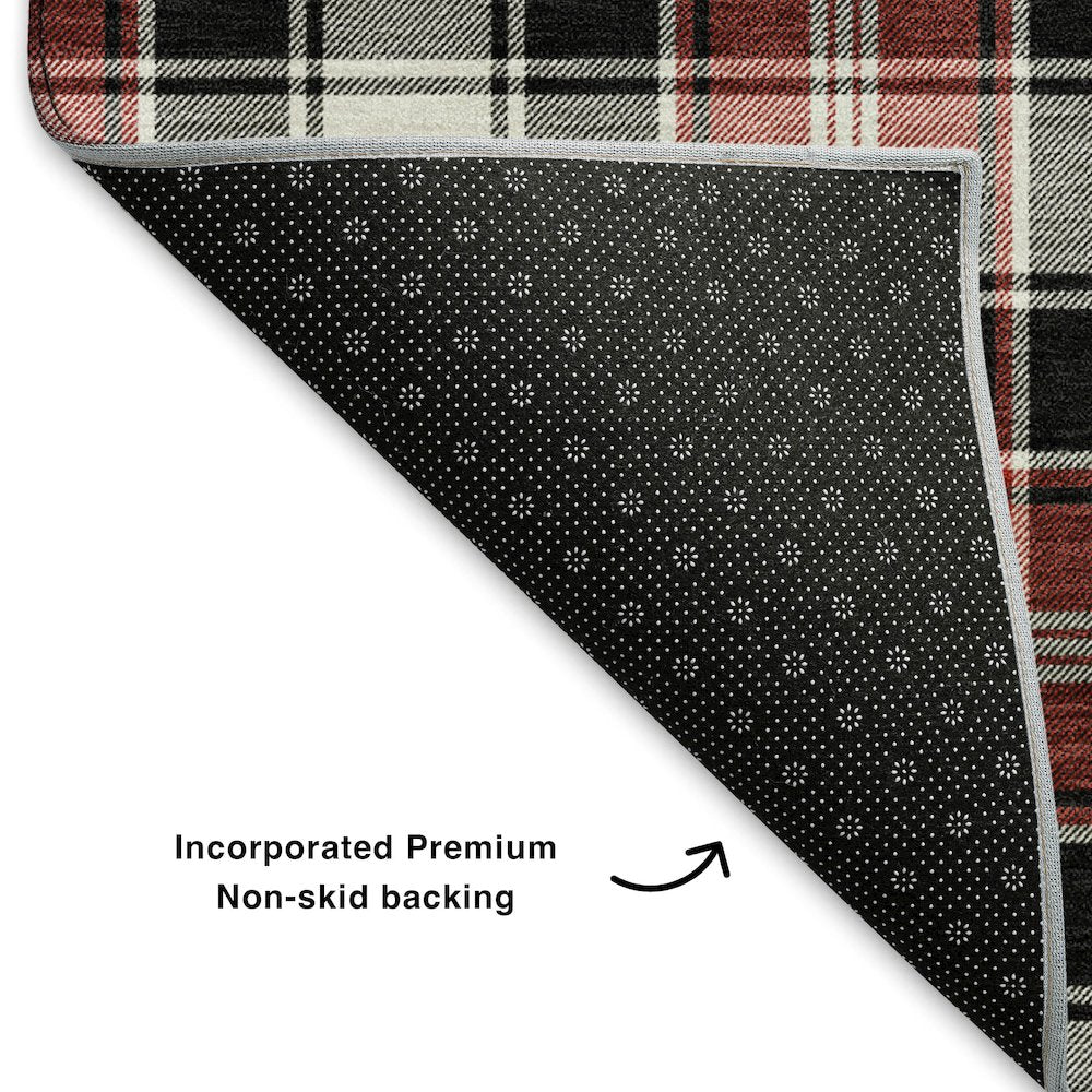 Premium Machine Washable Mayfield AMF1817 Black 2'3" x 7'6" Runner Rug