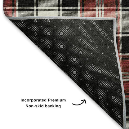 Premium Machine Washable Mayfield AMF1817 Black 3' x 5' Rug