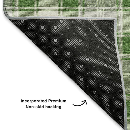 Premium Machine Washable Mayfield AMF1817 Green 3' x 5' Rug