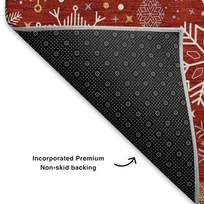 Premium Machine Washable Mayfield AMF1823 Red 2'3" x 7'6" Runner Rug