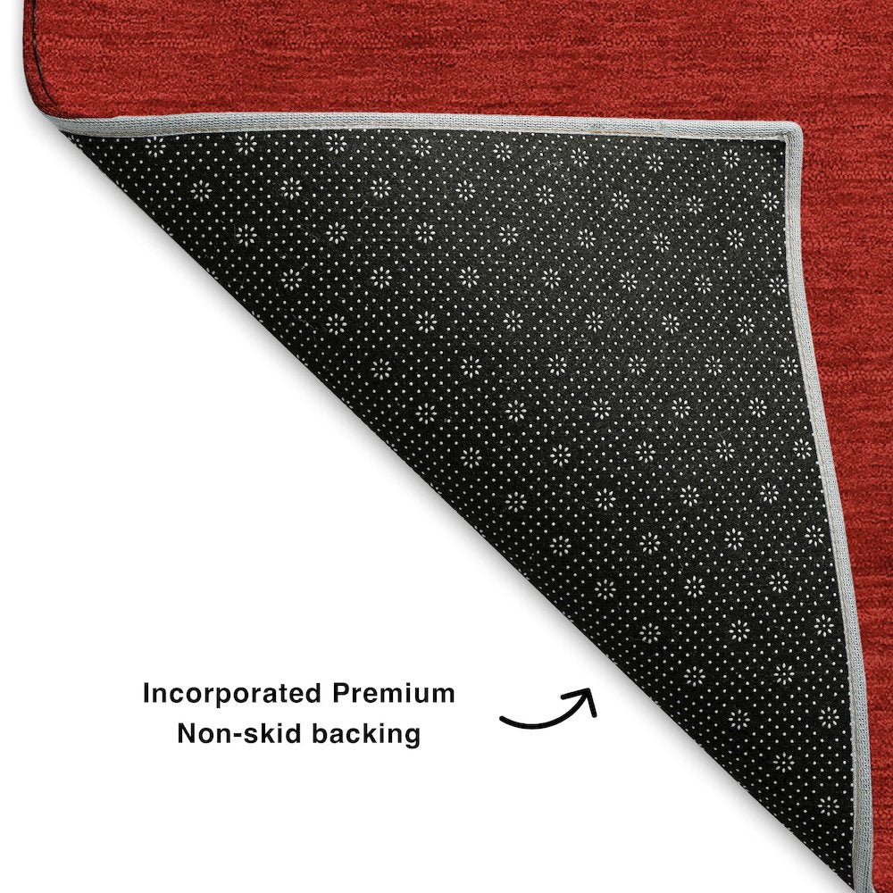 Premium Machine Washable Mayfield AMF1825 Red 8' x 8' Round Rug