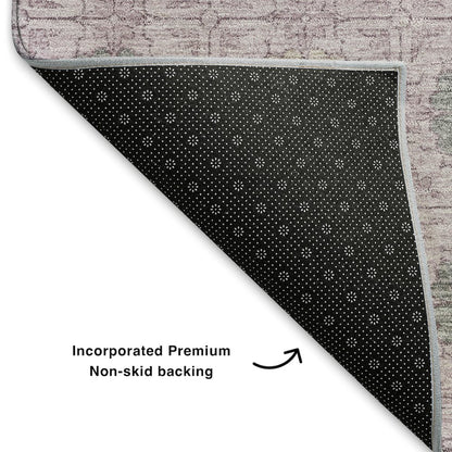 Premium Machine Washable Mayfield AMF1855 Purple 8' x 8' Round Rug