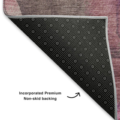 Premium Machine Washable Mayfield AMF1864 Pink 2'3" x 7'6" Runner Rug
