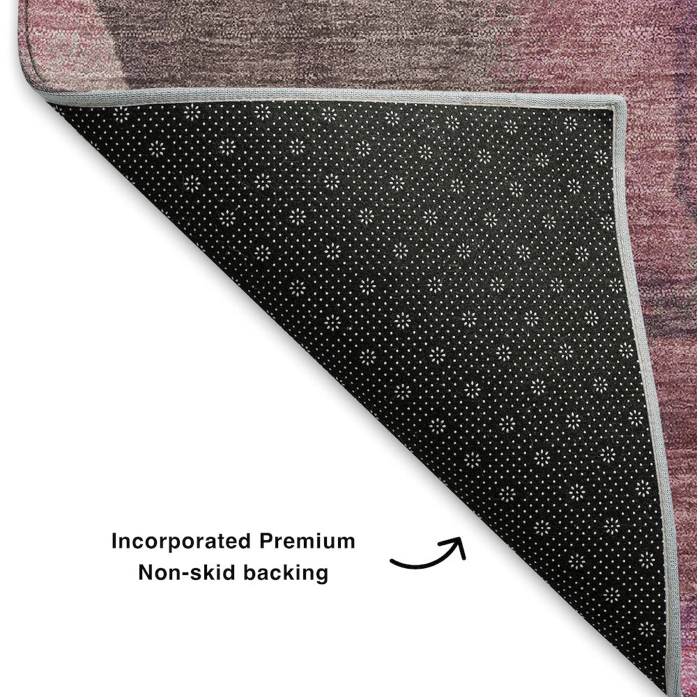 Premium Machine Washable Mayfield AMF1864 Pink 8' x 8' Round Rug