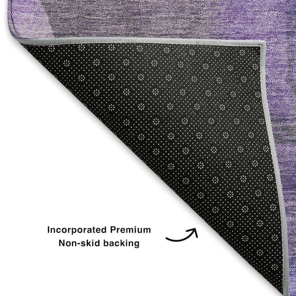 Premium Machine Washable Mayfield AMF1864 Purple 8' x 8' Round Rug