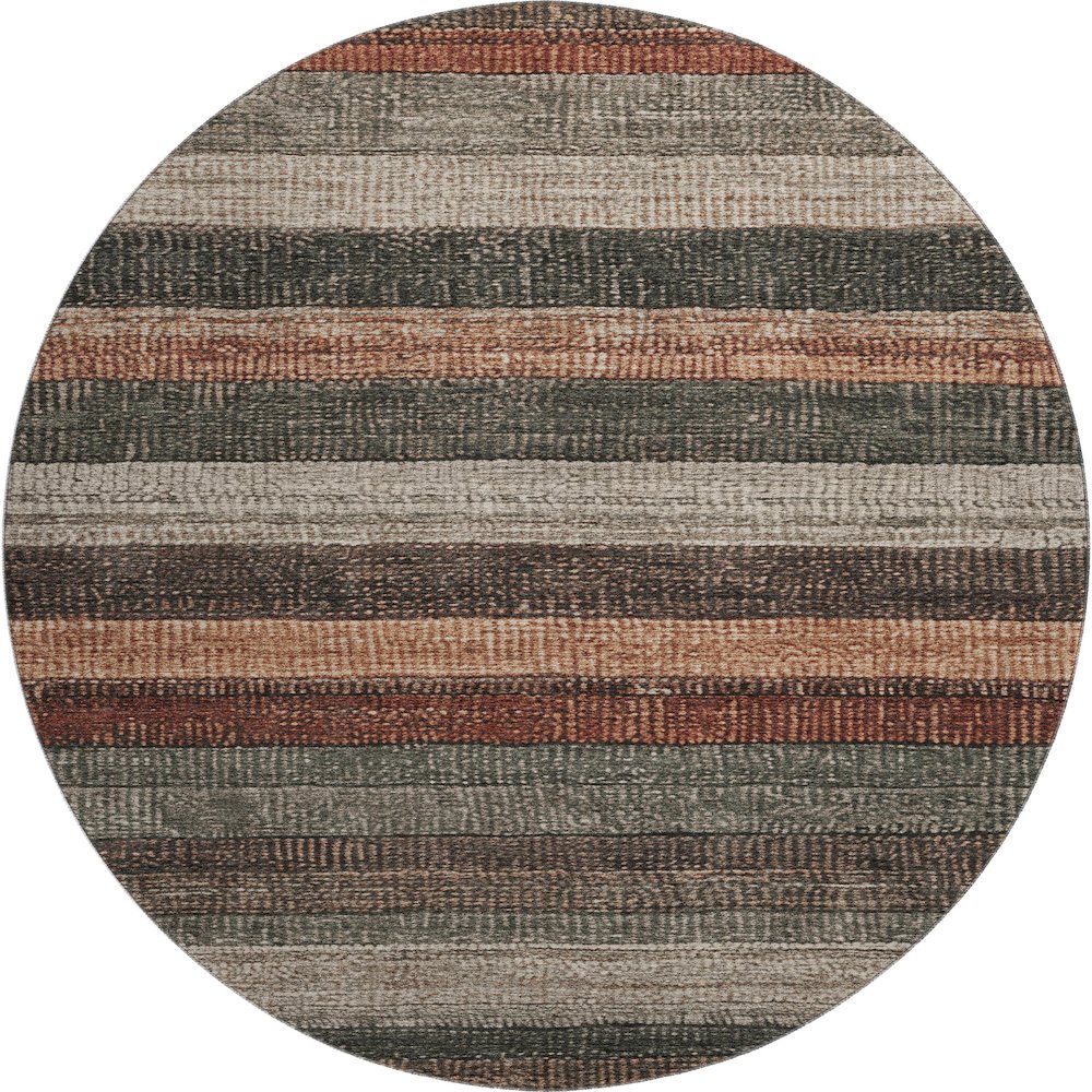 Premium Machine Washable Mayfield AMF1865 Orange 8' x 8' Round Rug