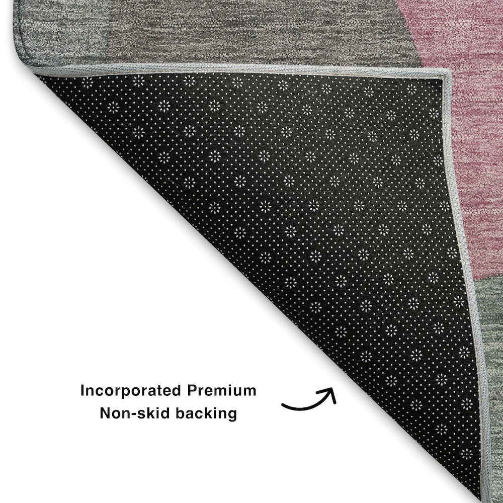 Premium Machine Washable Mayfield AMF1867 Pink 8' x 8' Round Rug