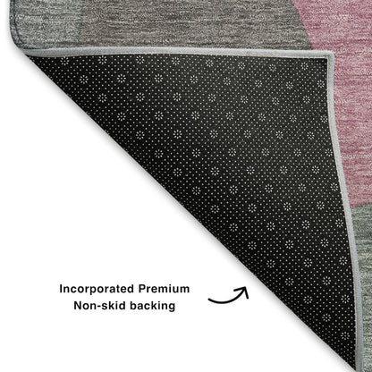 Premium Machine Washable Mayfield AMF1867 Pink 8' x 8' Round Rug