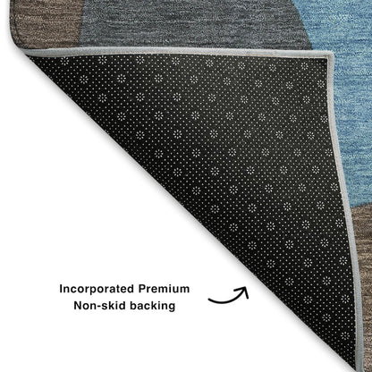 Premium Machine Washable Mayfield AMF1867 Brown 8' x 8' Round Rug