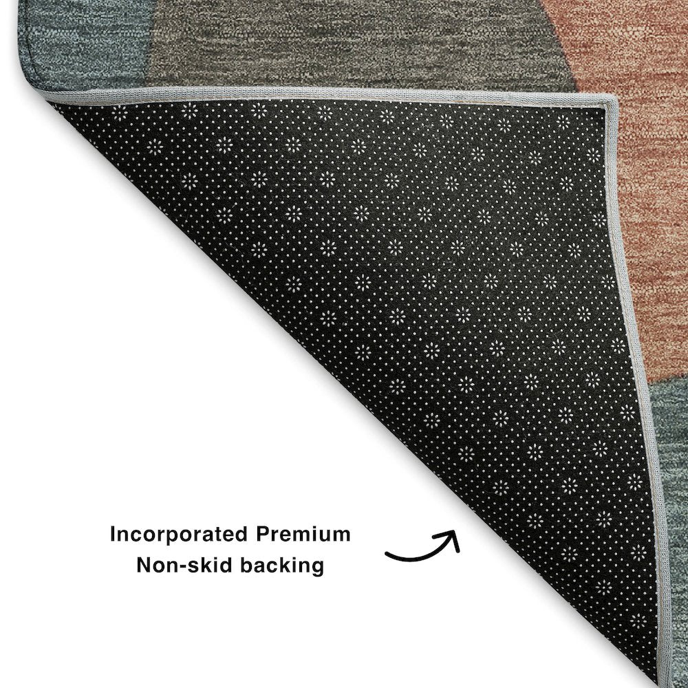 Premium Machine Washable Mayfield AMF1867 Green 8' x 8' Round Rug
