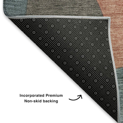 Premium Machine Washable Mayfield AMF1867 Green 8' x 8' Round Rug