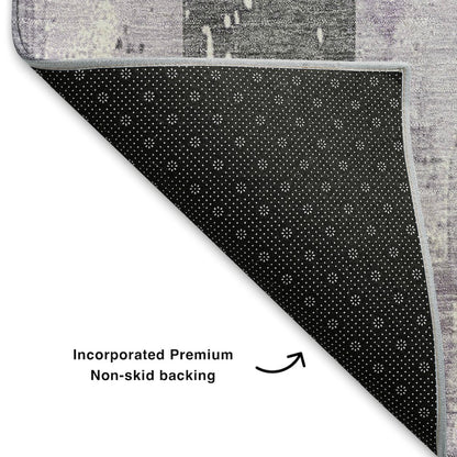 Premium Machine Washable Mayfield AMF1868 Purple 8' x 8' Round Rug