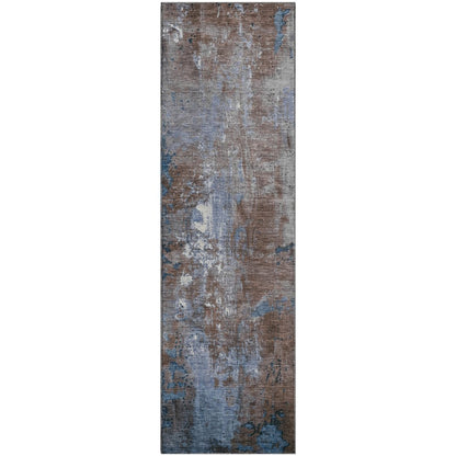 Premium Machine Washable Mayfield AMF1870 Brown 2'3" x 7'6" Runner Rug