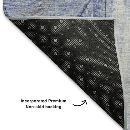 Premium Machine Washable Mayfield AMF1876 Blue 3' x 5' Rug