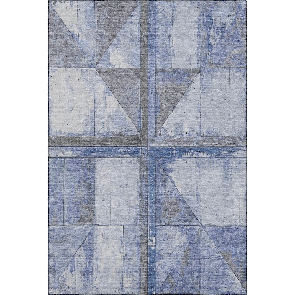 Premium Machine Washable Mayfield AMF1876 Blue 3' x 5' Rug