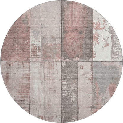 Premium Machine Washable Mayfield AMF1877 Orange 8' x 8' Round Rug
