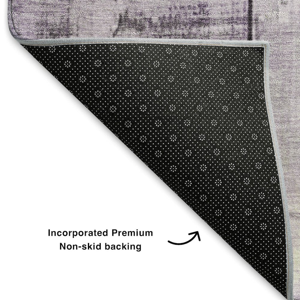 Premium Machine Washable Mayfield AMF1877 Purple 8' x 8' Round Rug
