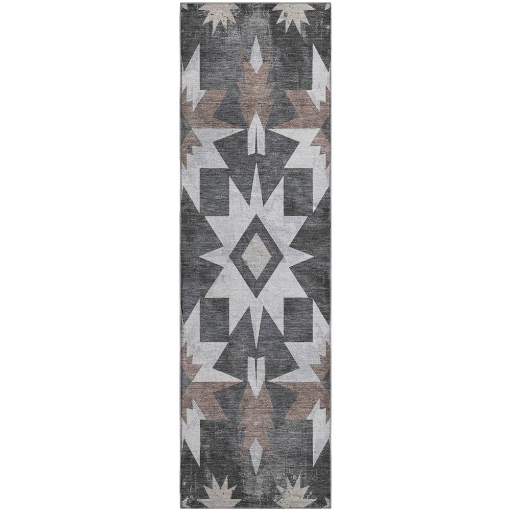 Premium Machine Washable Mayfield AMF1893 Gray 2'3" x 7'6" Runner Rug