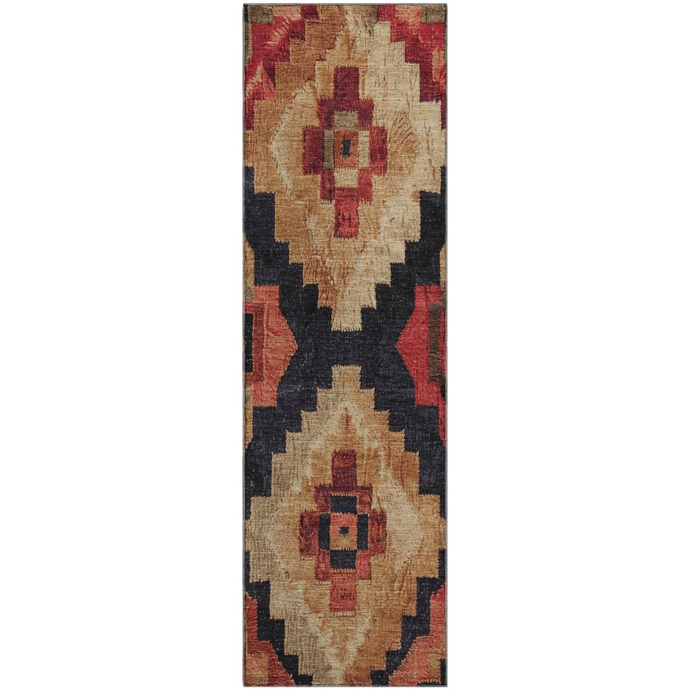 Premium Machine Washable Mayfield AMF1894 Orange 2'3" x 7'6" Runner Rug