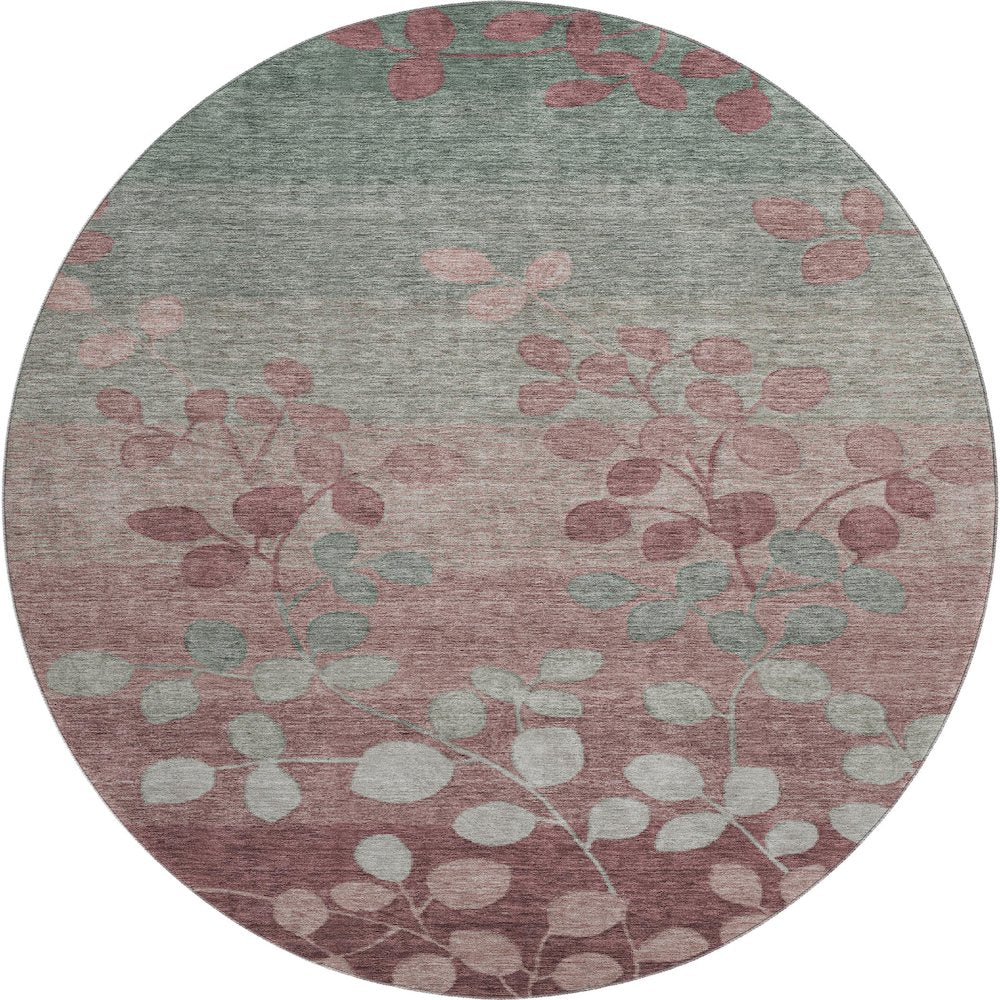 Premium Machine Washable Mayfield AMF1900 Pink 8' x 8' Round Rug