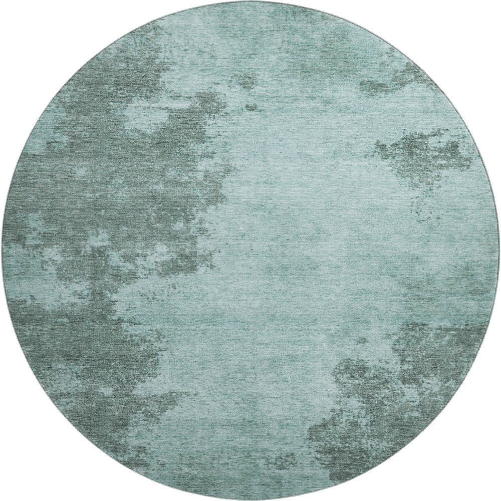 Premium Machine Washable Mayfield AMF1902 Teal 8' x 8' Round Rug