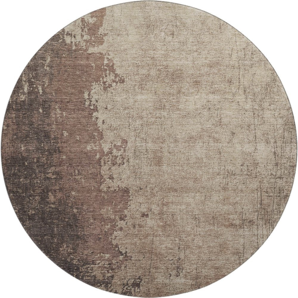 Premium Machine Washable Mayfield AMF1904 Brown 8' x 8' Round Rug
